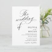 書道の文字の白黒結婚文字 招待状 (スタンド正面)