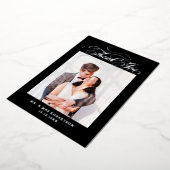 書道の時代を超えたシルバー結婚ズ・サンキュー 箔招待状 (回転した状態)