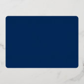 書道の最後のスクリプト王室のブルー金ゴールド結婚ズ 箔シーズンカード (裏面)