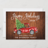 書道の木材ヴィンテージトラックの写真バック シーズンカード (正面)