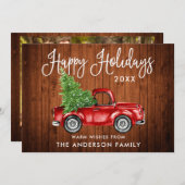 書道の木材ヴィンテージトラックの写真バック シーズンカード (正面/裏面)