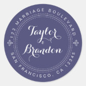 書道の未来ミセス結婚ズ差出人住所 ラウンドシール (正面)