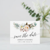 書道の植物性フローラ日付を保存 ポストカード (スタンド正面)