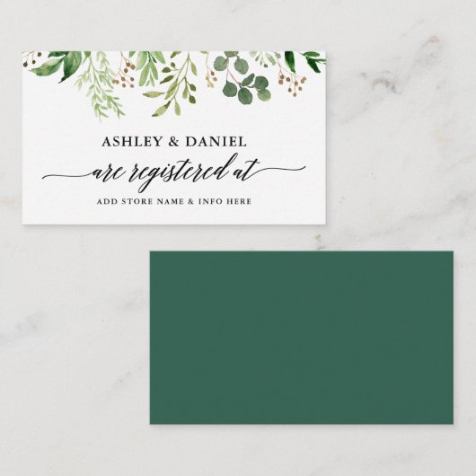 書道の植物籍結婚簿 エンクロージャーカード (正面/裏面)