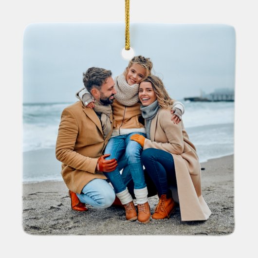 書道の海と挨拶の写真 セラミックオーナメント (裏面)