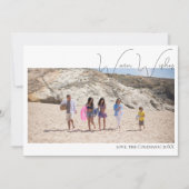 書道の温かい願い | ビーチの家族写真2 シーズンカード (正面)