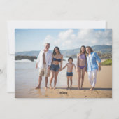 書道の温かい願い | ビーチの家族写真2 シーズンカード (裏面)