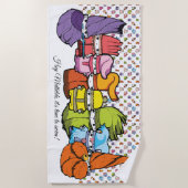 書道の漫画の文字ゴブリンWhitePattern ビーチタオル (正面)