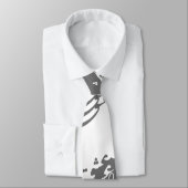 書道の灰色のタイ ネクタイ (タイ)