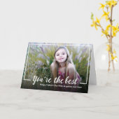 書道の父の日の写真の挨拶状 カード (黄色い花)