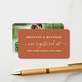 書道の登結婚録写真テラコッタ エンクロージャーカード