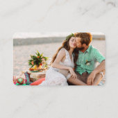 書道の登結婚録写真ミントグリーン エンクロージャーカード (裏面)