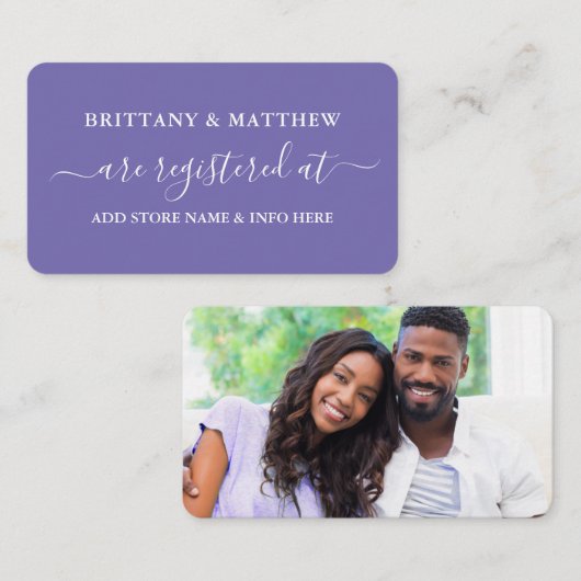 書道の登結婚録写真Periwinkle エンクロージャーカード (正面/裏面)