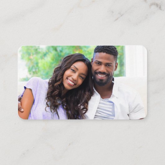 書道の登結婚録写真Periwinkle エンクロージャーカード (裏面)