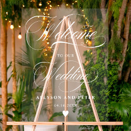 書道の白い台本結婚の歓迎 アクリルサイン