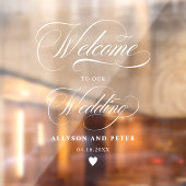 書道の白い台本結婚の歓迎 ウィンドウサイン (シート2)