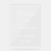 書道の白シンプルいの結婚歓迎 アクリルサイン (正面)