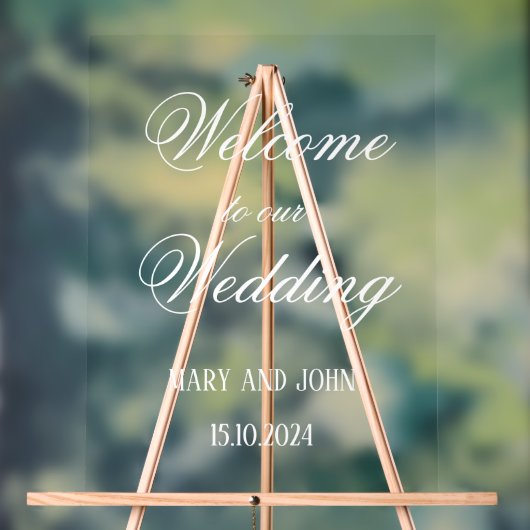 書道の白シンプルいの結婚歓迎 アクリルサイン (ニュートラル)