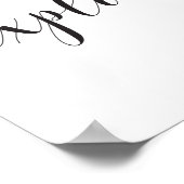 書道の白黒を確認感動的 ポスター (角)