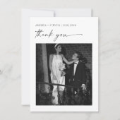 書道の白黒結婚のサンキューカード サンキューカード (正面)