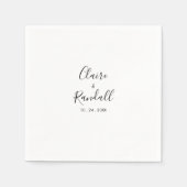 書道の白黒結婚のナプキン スタンダードカクテルナプキン (正面)