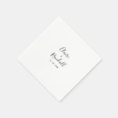 書道の白黒結婚のナプキン スタンダードカクテルナプキン (角)