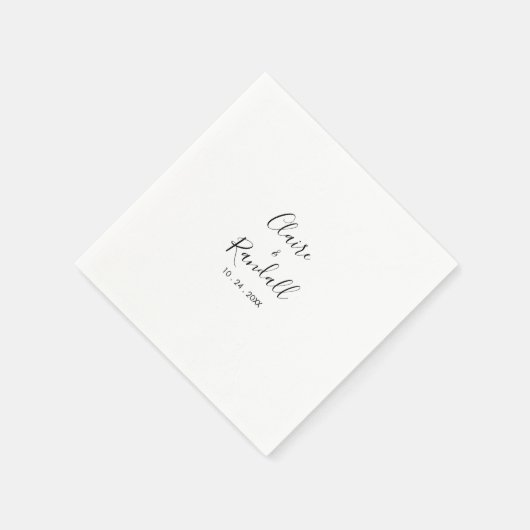 書道の白黒結婚のナプキン スタンダードカクテルナプキン (角)