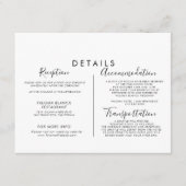 書道の白黒結婚詳細 エンクロージャーカード (正面)