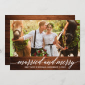 書道の結婚した木メリーと結婚写真 シーズンカード (正面/裏面)