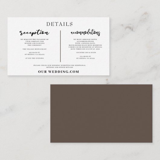 書道の結婚ウェブサイトの挿入 エンクロージャーカード (正面/裏面)