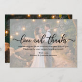 書道の結婚オーバーレイ·ラ感謝していブカード サンキューカード (正面/裏面)