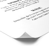 書道の結婚バーメニュー記号 ポスター (角)