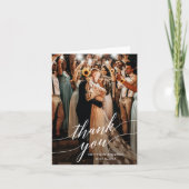 書道の結婚フォトスクリプトオーバーレイのメモ サンキューカード (正面)