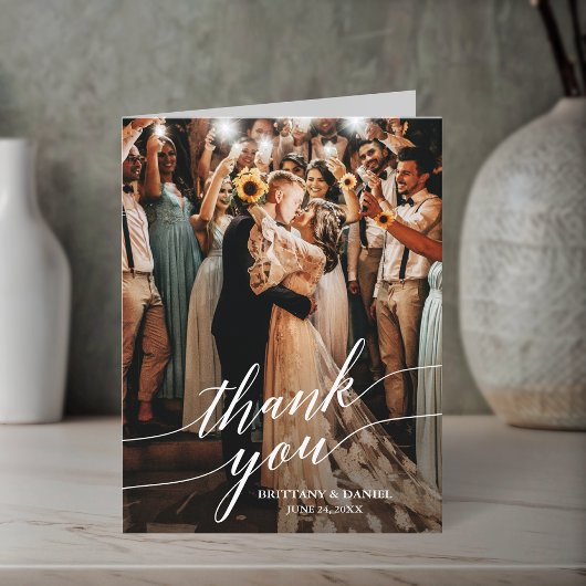 書道の結婚フォトスクリプトオーバーレイのメモ サンキューカード