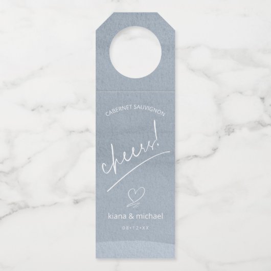 書道の結婚応援ダスティブルーID771 ボトルネックタグ (正面)