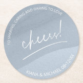 書道の結婚応援ダスティブルーID771 ラウンドペーパーコースター (正面)