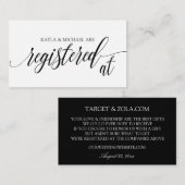 書道の結婚登録カードの挿入 – 黒 エンクロージャーカード (正面/裏面)