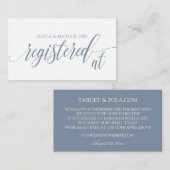 書道の結婚登録カード – Dusty Blue エンクロージャーカード (正面/裏面)
