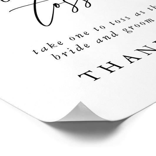 書道の結婚花びらトスが看板を外す ポスター (角)