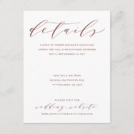 書道の結婚詳細カード | Burgundy エンクロージャーカード