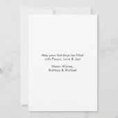 書道の緑のインク結婚スクリプトの写真 シーズンカード (裏面)