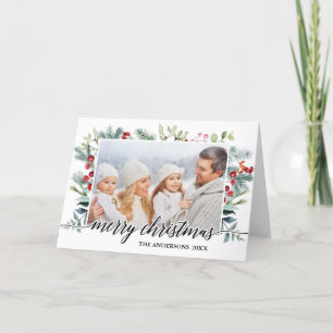 書道の緑のクリスマスカード シーズンカード