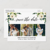 書道の緑のフローラ日付を保存3写真 案内ポストカード (正面/裏面)