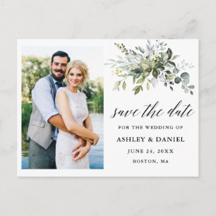 書道の緑の日付写真を保存 ポストカード