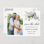 書道の緑の日付写真を保存 ポストカード (正面/裏面)