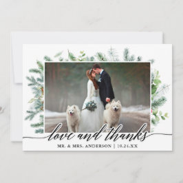 書道の緑の松の感謝してい愛結婚の サンキューカード