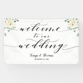 書道の緑を飲み込む私たち結婚へようこそ 横断幕 (横)