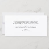 書道の脚本結婚に感謝のフォトカード サンキューカード (裏面)