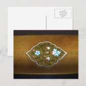 書道の花とオーナメント ポストカード (正面/裏面)