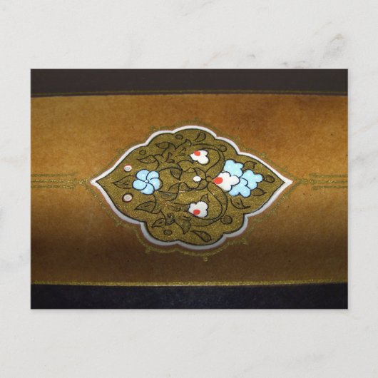 書道の花とオーナメント ポストカード (正面)